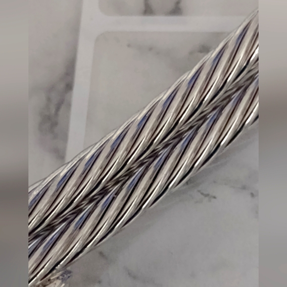 Beautiful 14k / 925 Sterling collarbone length adjustable double rope style neck - Picture 3 of 15